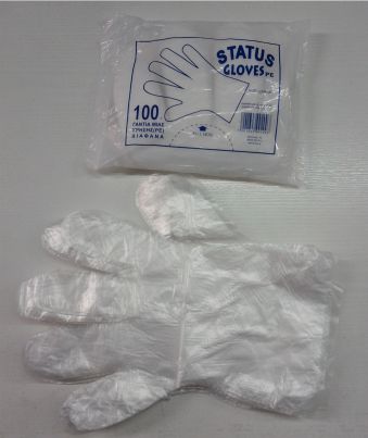 ΓΑΝΤΙΑ STATUS ΠΟΛΥΑΙΘΥΛΕΝΙΟΥ (PE) ΔΙΑΦΑΝΑ LARGE - Gloves
