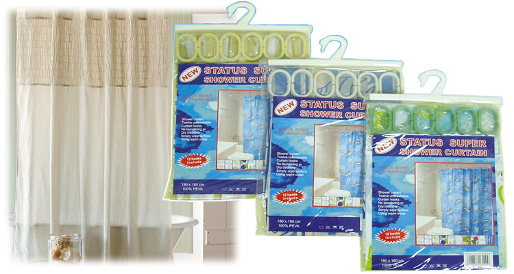 Shower curtains - STATUS  CURTAIN SUPER 180Χ180cm 
