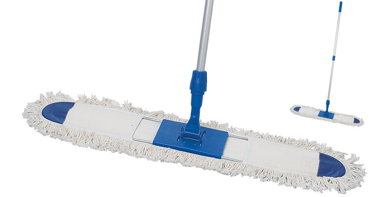 Floor mops - FLOOR  MOP  COTTON  WHITE (80cm)  WITH ALUMINIUM HANDLE